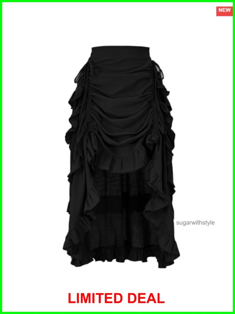 Women's Renaissance Steampunk Skirt High-Low Ruffle Drawstring Maxi